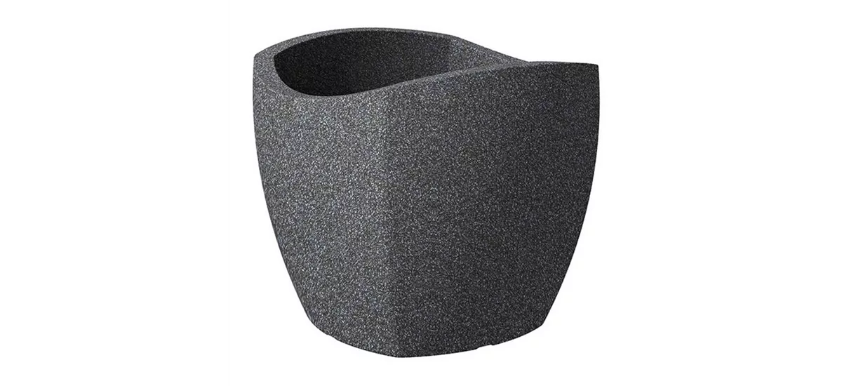 Scheurich Pflanzgefäß Wave Globe Cubo 40 cm x 40 cm Schwarz Granit 311597