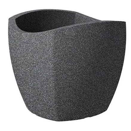 Scheurich Pflanzgefäß Wave Globe Cubo 40 cm x 40 cm Schwarz Granit