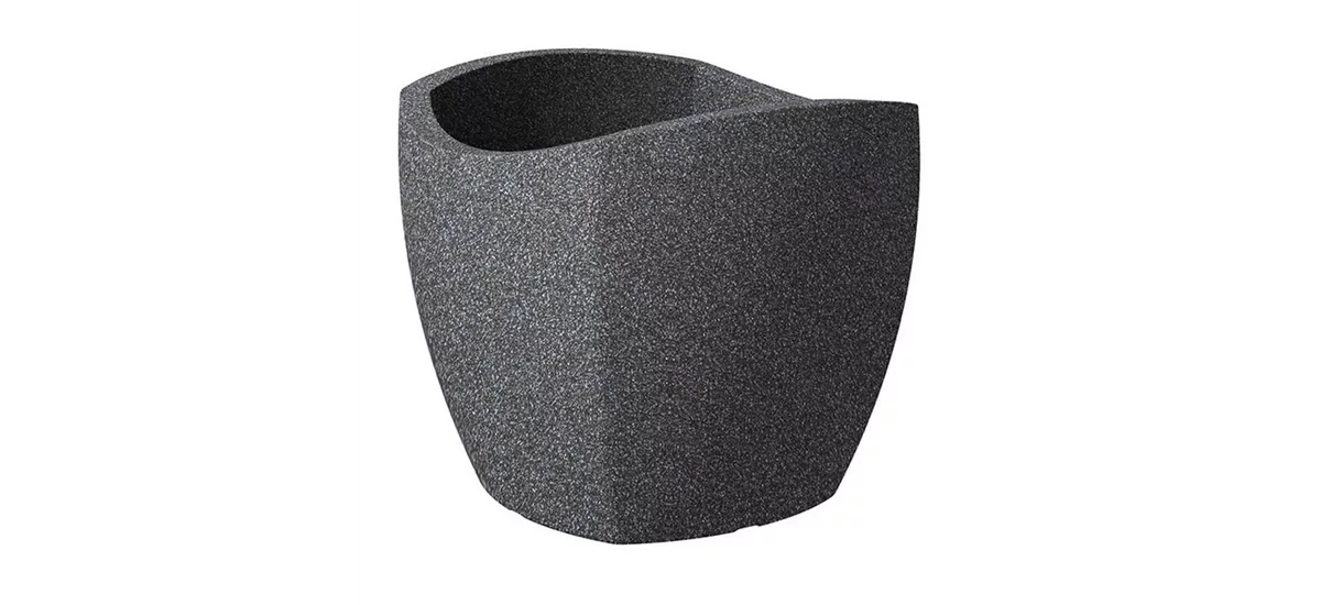 Scheurich Pflanzgefäß Wave Globe Cubo 50 cm x 50 cm Schwarz Granit 311601