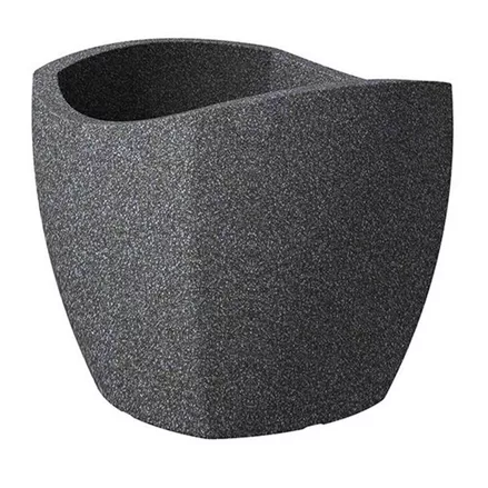 Scheurich Pflanzgefäß Wave Globe Cubo 50 cm x 50 cm Schwarz Granit