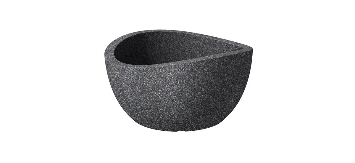 Scheurich Pflanzschale Wave Globe Bowl Ø 39 cm Schwarz Granit 311609