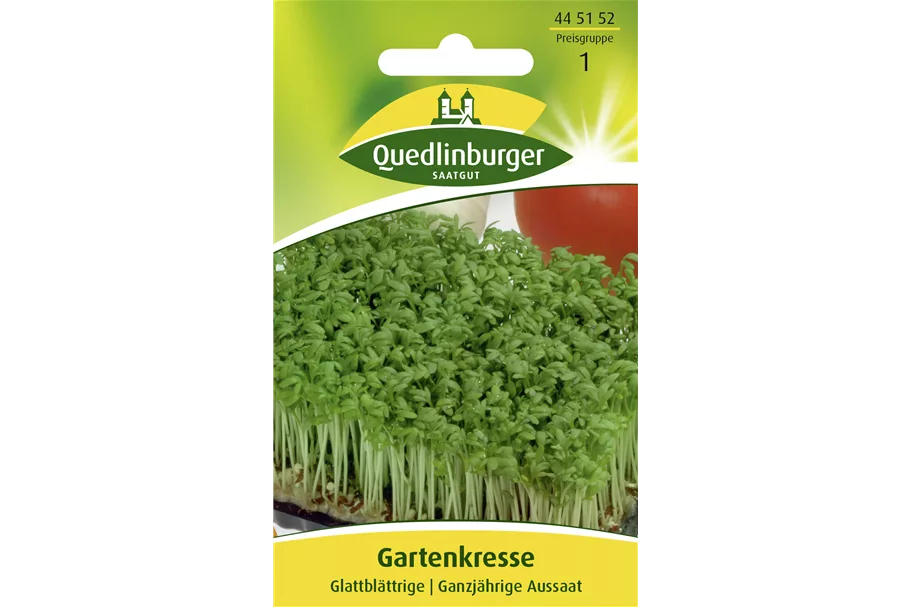 Glattblättrige Gartenkresse-Samen Packungsinhalt reicht für ca. 0,2 qm