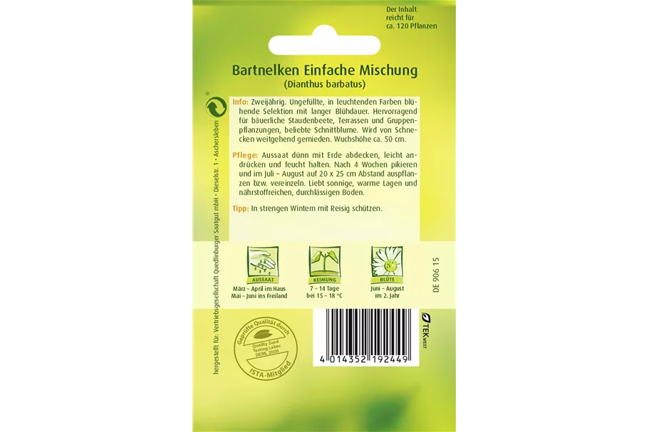 Bartnelkensamen 'Einfache Mischung' Portion