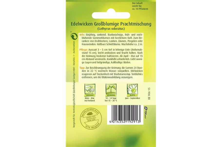 Gartenwickensamen 'Großblumige Prachtmischung' Portion