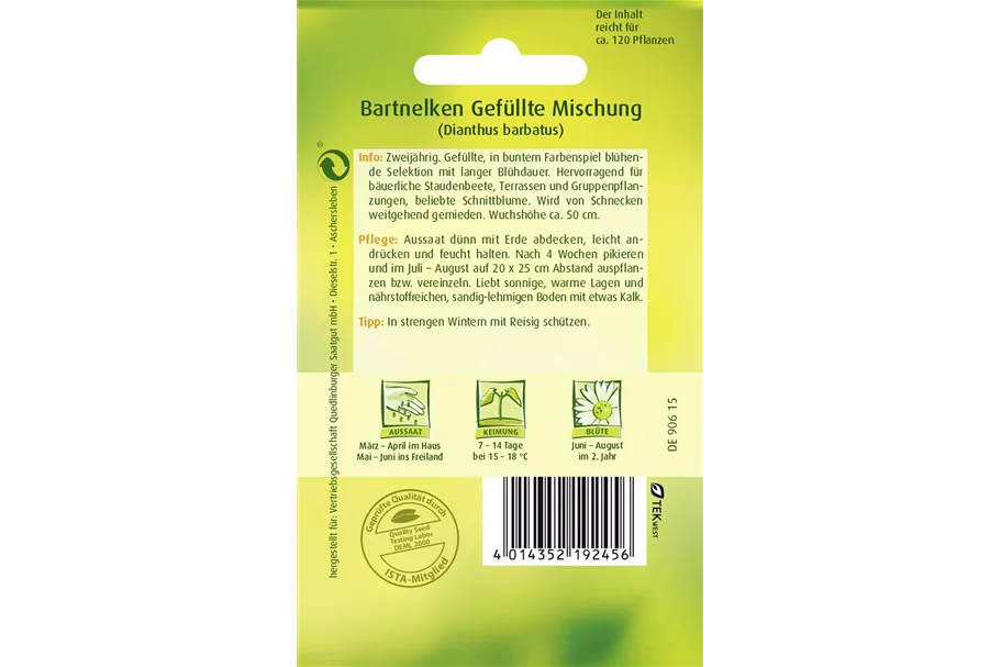 Gefüllte Bartnelke-Samen Portion