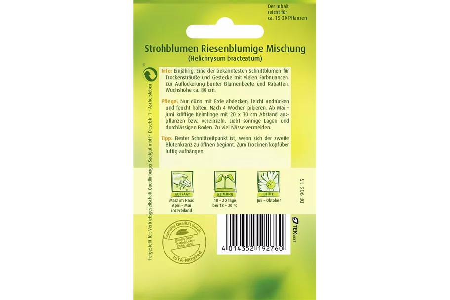 Strohblumensamen 'Riesenblumige Mischung' Portion