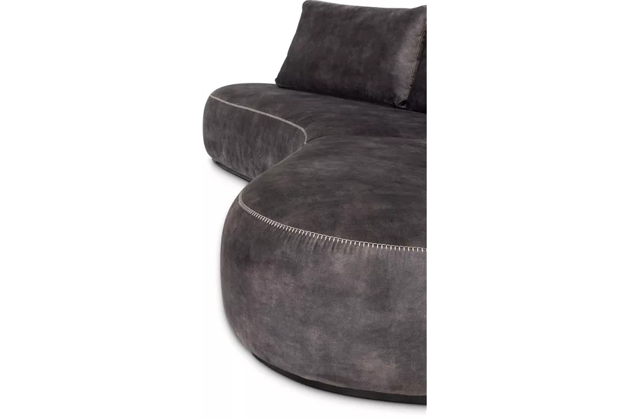 CURVE Sofa 260x130/80 cm graphit, Samt