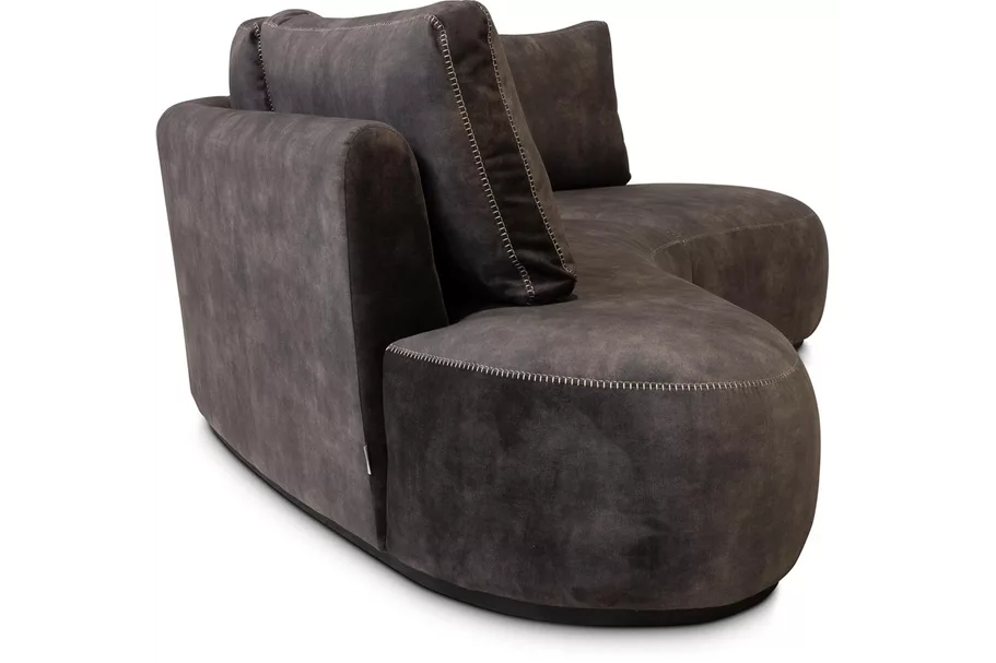 CURVE Sofa 260x130/80 cm graphit, Samt