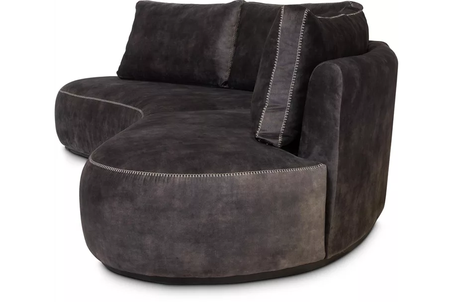 CURVE Sofa 260x130/80 cm graphit, Samt