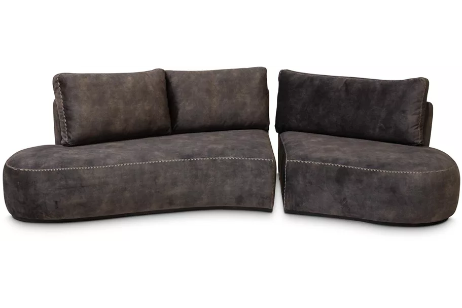 CURVE Sofa 260x130/80 cm graphit, Samt