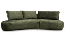 CURVE Sofa 260x130/80 cm olive, Samt