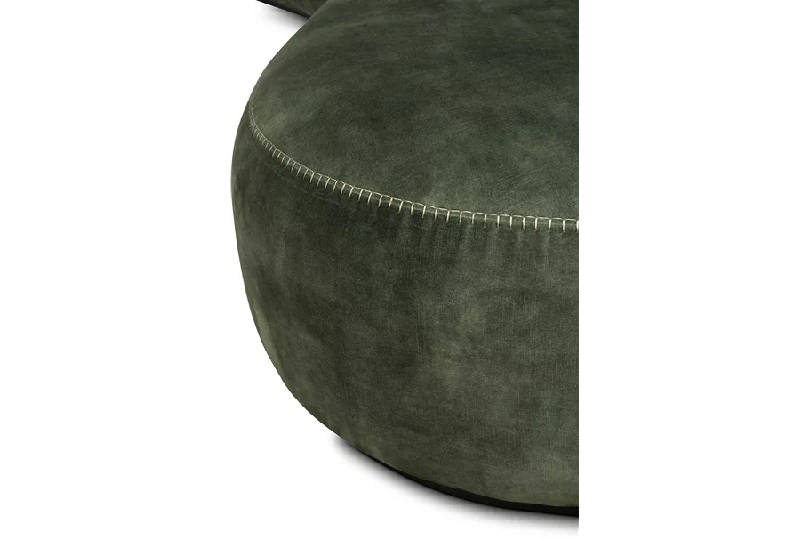 CURVE Sofa 260x130/80 cm olive, Samt