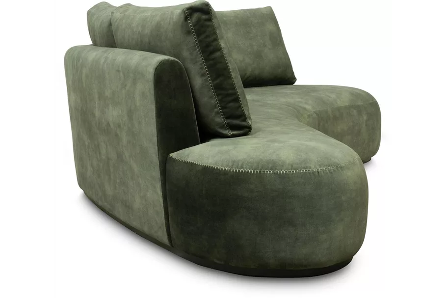 CURVE Sofa 260x130/80 cm olive, Samt