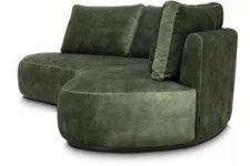 CURVE Sofa 260x130/80 cm olive, Samt