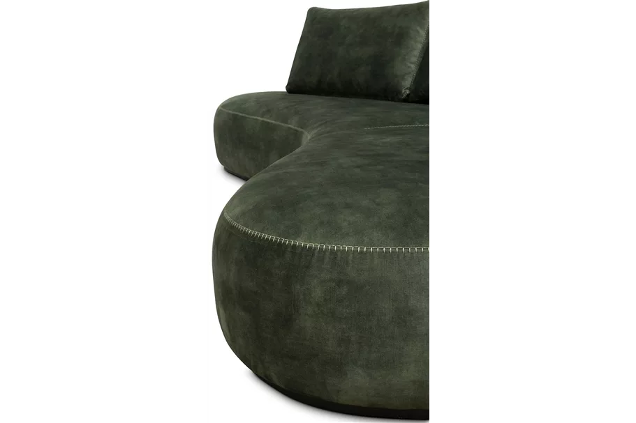 CURVE Sofa 260x130/80 cm olive, Samt