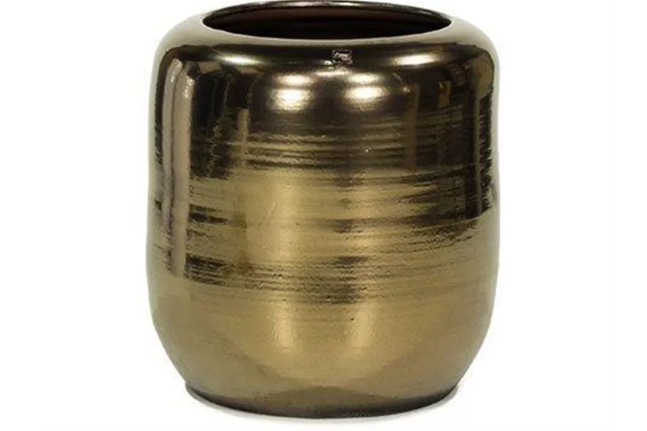 GLAZE Keramikgefäß 38/36 cm, antik-gold