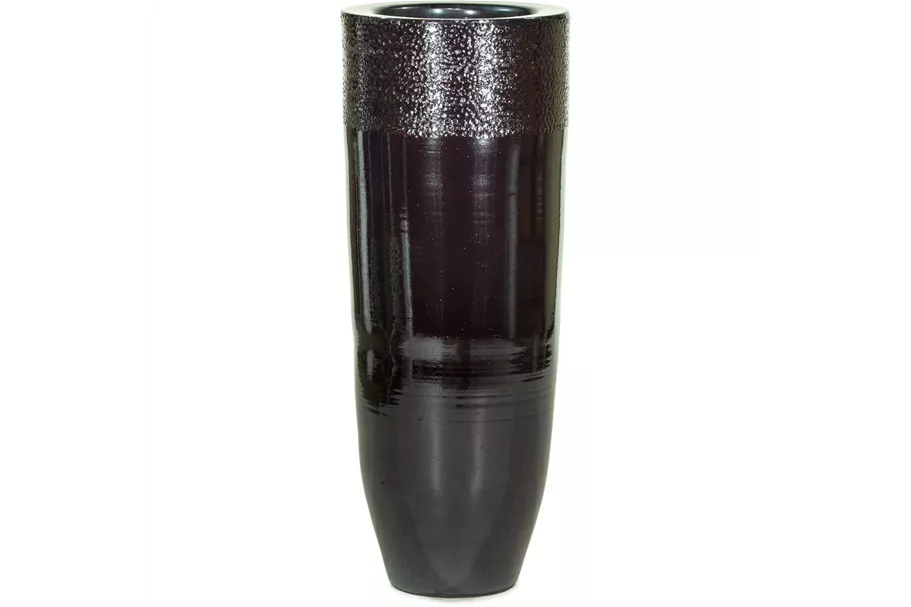 GLAZE Pflanzgefäß 40/101 cm, platin-schwarz gehämmert