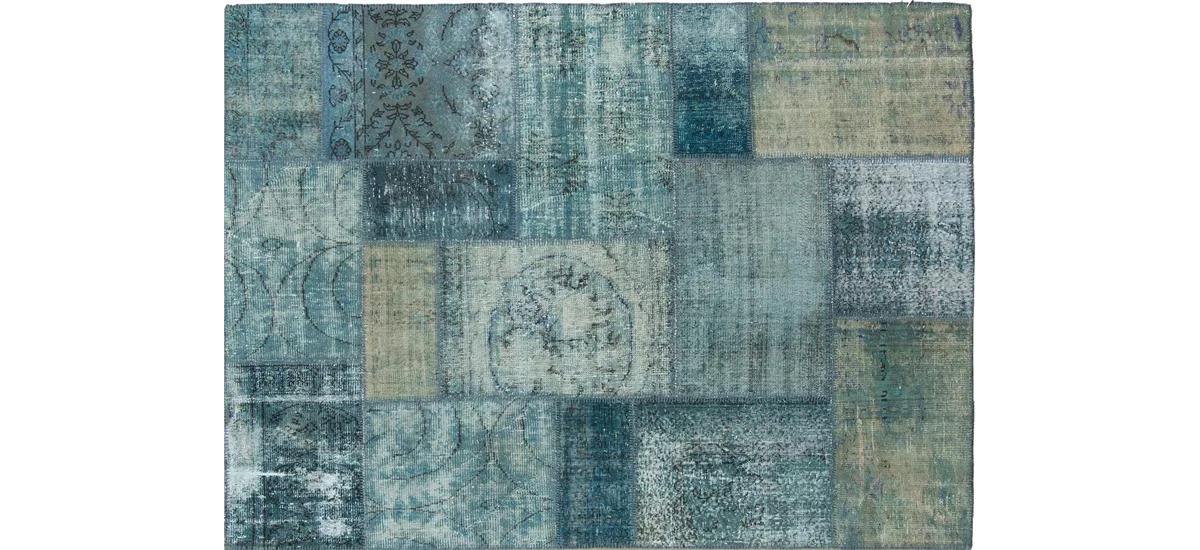 MEDLEY Teppich 240x170 cm, Patchwork blau/beige