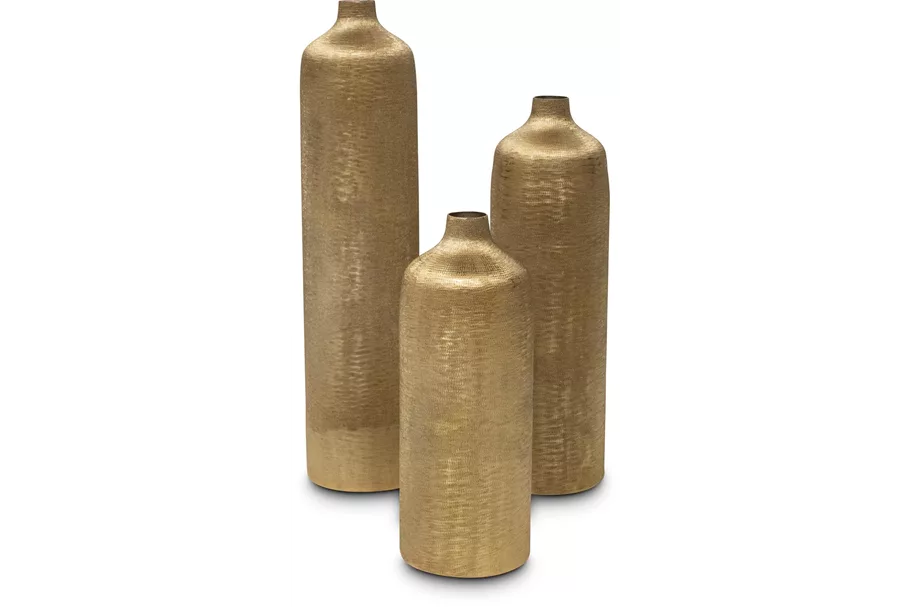 MIDAS Blumenvase 12,5x12,5/52,5 cm gold antik