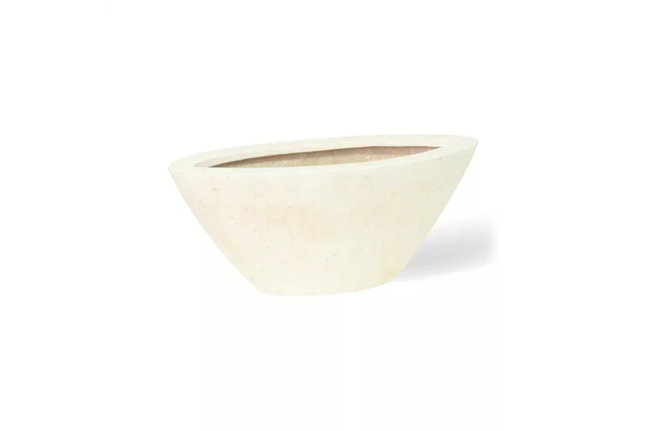 POLYSTONE BOAT Pflanzgefäß 45x19/19 cm, crème