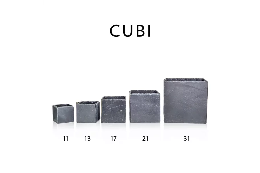 Topf CUBI - Naturschiefer anthracite 11 cm