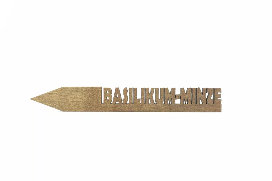 Holzetikett 'BASILIKUM-MINZE' BASILIKUM-MINZE