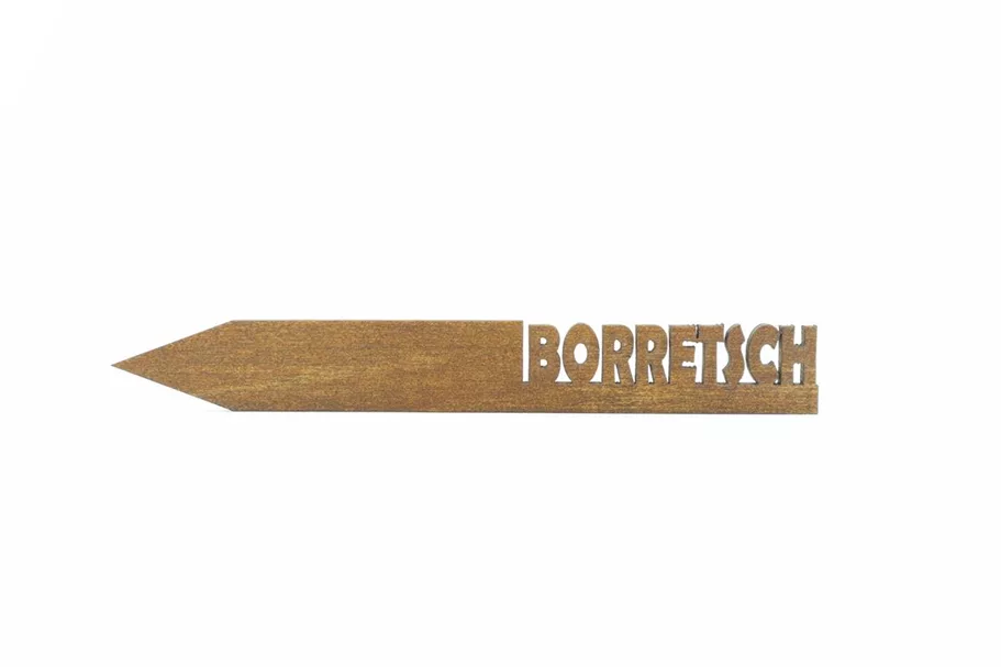 Holzetikett 'BORRETSCH' BORRETSCH