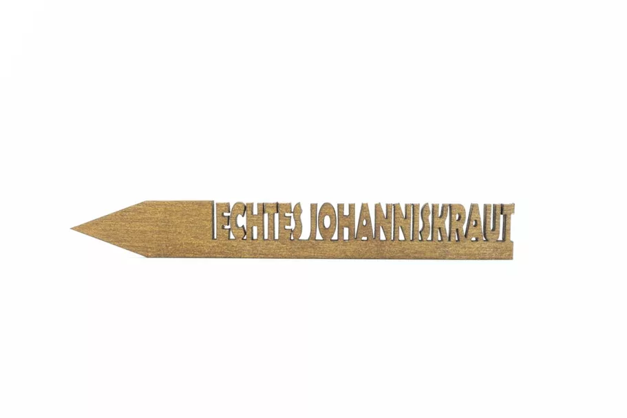 Holzetikett 'ECHTES JOHANNISKRAUT' ECHTES JOHANNISKRAUT