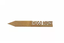 Holzetikett 'HUGO MINZE' HUGO MINZE