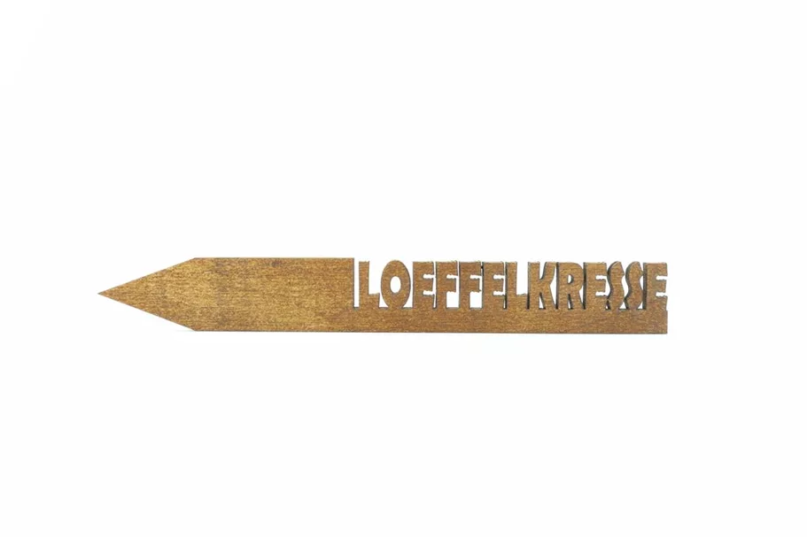 Holzetikett 'LOEFFELKRESSE' LOEFFELKRESSE