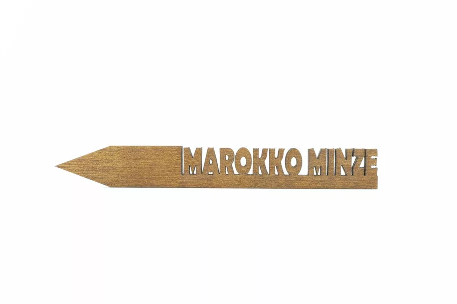 Holzetikett 'MAROKKO MINZE' MAROKKO MINZE