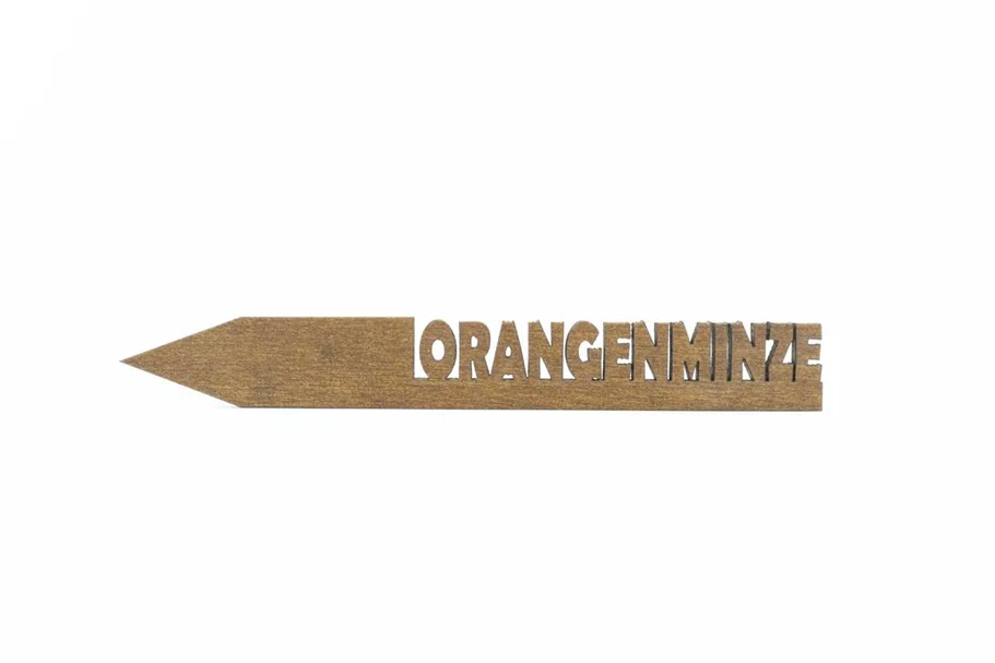 Holzetikett 'ORANGENMINZE' ORANGENMINZE