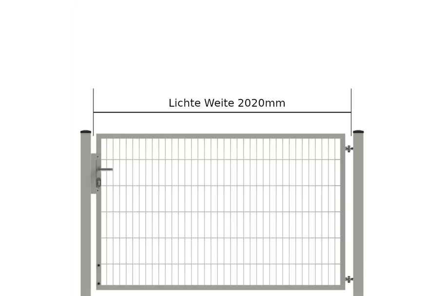 Drehflügeltor SOLID Versa Zink Silbergrau Torbreite 2,00m (verschiedene Höhen) 0,83m