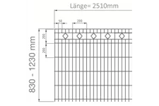 Schmuckzaun BARCELONA RAL7016 Anthrazit Zaunhöhe: 1230mm 10,00m