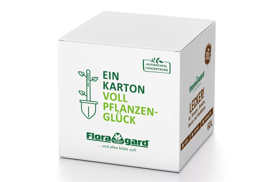 Floragard Bio-Erde Lecker! Gemüse- und Hochbeeterde in der Box 60 Liter 1x60L