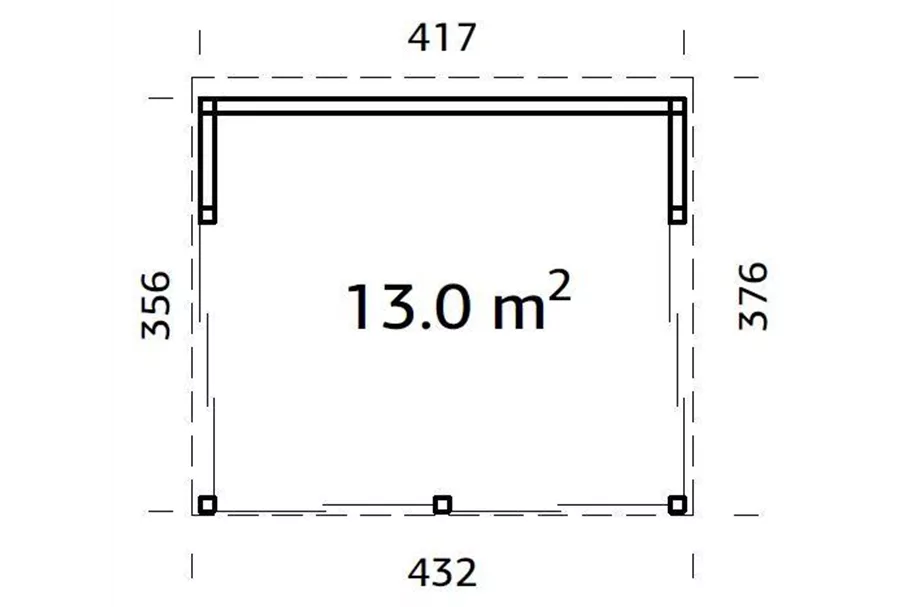 Holz-Glashaus - Pavillon Nova 13 m² WTDIP - transparent tauchimprägniert