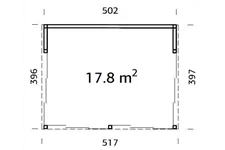 Holz-Glashaus - Pavillon Nova 17,8 m² 