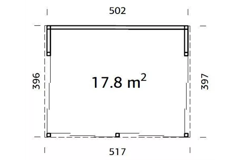 Holz-Glashaus - Pavillon Nova 17,8 m² 