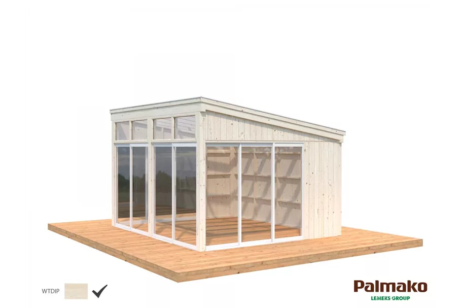 Holz-Glashaus - Pavillon Nova 13 m² WTDIP - transparent tauchimprägniert