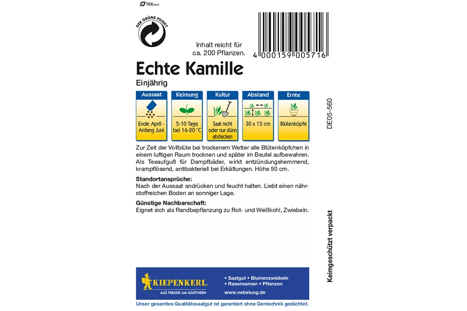 Echte Kamille ca. 200 Pflanzen