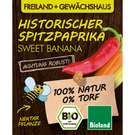 Bio Historischer Spitzpaprika 'Sweet Banana' 