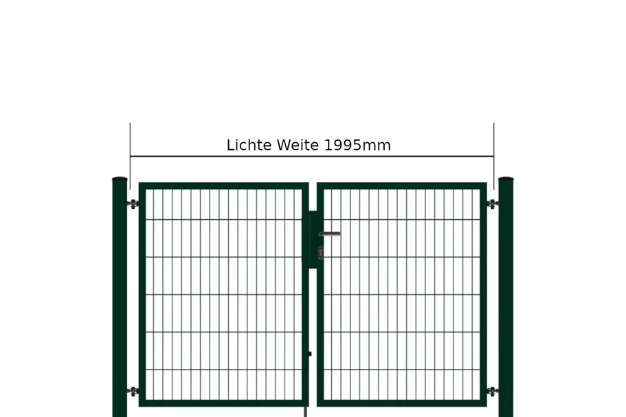 Drehflügeltor SOLID Versa 2 flg. RAL6005 Moosgrün Torbreite 2,00m Symmetrisch (verschiedene Höhen) 0,83m