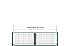 Drehflügeltor SOLID Versa 2 flg. RAL6005 Moosgrün Torbreite 4,00m Symmetrisch (verschiedene Höhen) 0,83m