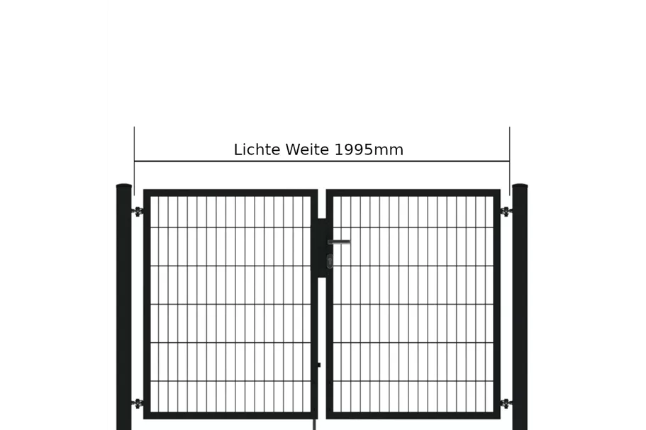 Drehflügeltor SOLID Versa 2 flg. RAL7016 Anthrazit Torbreite 2,00m Symmetrisch (verschiedene Höhen) 0,83m