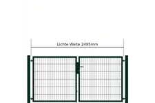 Drehflügeltor SOLID Versa 2 flg. RAL6005 Moosgrün Torbreite 2,50m Symmetrisch (verschiedene Höhen) 0,83m