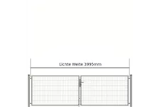 Drehflügeltor SOLID Versa 2 flg. Zink Silbergrau Torbreite 4,00m Symmetrisch (verschiedene Höhen) 0,83m