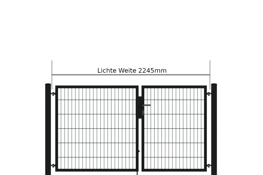 Drehflügeltor SOLID Versa 2 flg. RAL7016 Anthrazit Torbreite 2,25m Asymmetrisch (verschiedene Höhen) 0,83m