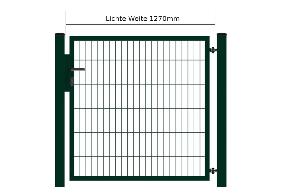 Drehflügeltor SOLID Versa RAL6005 Moosgrün Torbreite 1,25m (verschiedene Höhen) 0,83m