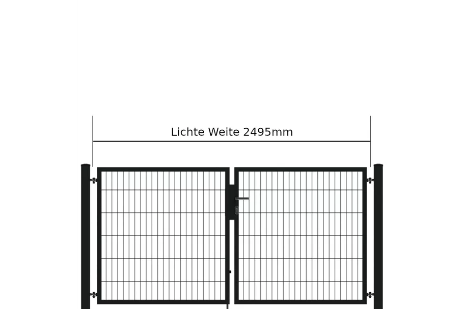 Drehflügeltor SOLID Versa 2 flg. RAL7016 Anthrazit Torbreite 2,50m Symmetrisch (verschiedene Höhen) 0,83m