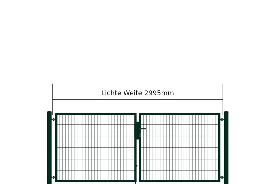 Drehflügeltor SOLID Versa 2 flg. RAL6005 Moosgrün Torbreite 3,00m Symmetrisch (verschiedene Höhen) 0,83m